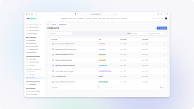 LPMS - Intake forms design ui ux