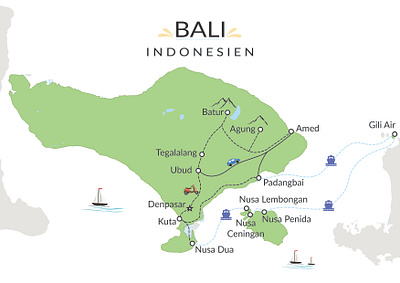 Bali map creative map graphic design graphic map itinerary map location map