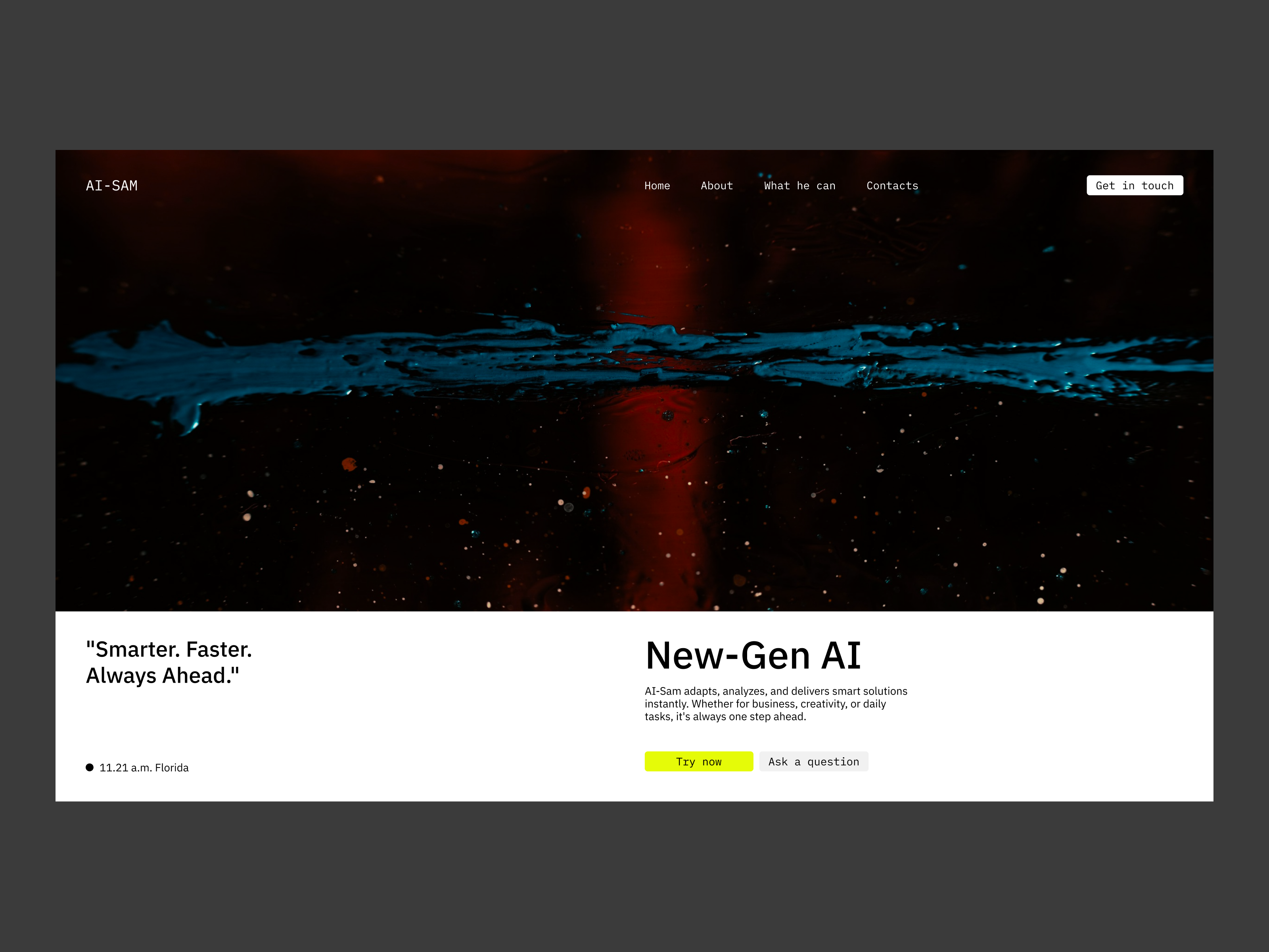 AI-Sam New Gen AI ai design minimal typography ui ux uxresearch web design
