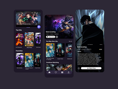 Anime Streaming App anime animeapp app mobile app ui