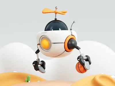 Cute Planet #007 – 🤖+🏀 Basketbot 3d 3d illustration animated animation basketball basketbot c4d character character design cinema 4d cute cute 3d cute 3d character cute planet drone planet redshift render robot robot drone