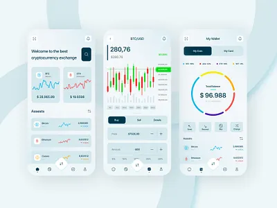 crypto mobile app branding crypto mobile app cryptocurrency design flat graphic design illustration illustrator minimal ui ui design ux ux design uxui design