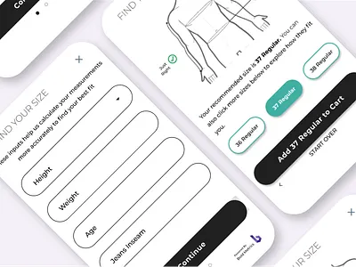 Smart Size Chart app fashionindustry graphic design mockup mockupdesign ui uidesign user interface design userinterface