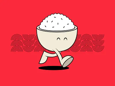 🍚 bowl character food illustration japanese rice
