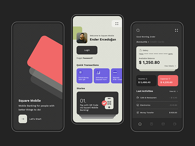 Square Mobile finance finance app mobile app mobile banking ui user interface ux