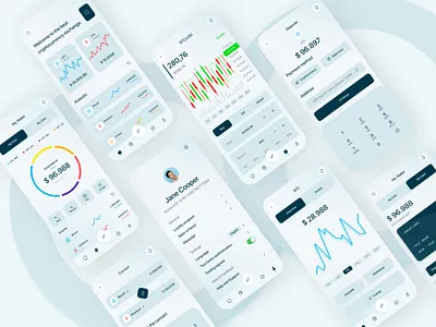 crypto mobile app design app clean crypto crypto mobile app design design flat graphic design illustration minimal ui user experience user interface ux uxui