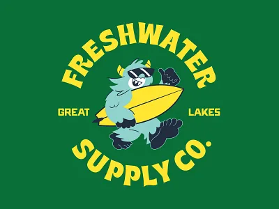 Surf's Up Yeti branding canada design freshwater great lakes illustration lakes supply surfing t shirt united states yeti