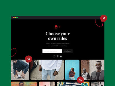 Thrifit coming soon landing page ui web