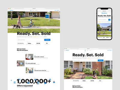 Big type hero section home house landing page layout marketing photo real estate ui web web design