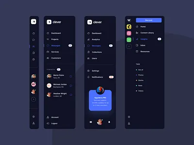 Bootstrap Sidebar Nav - Webpixels app app design avatars bootstrap contacts dark dashboard links menu navbar navigation sidebar ui