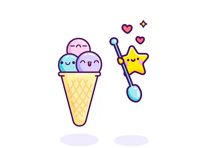 Competitor cartoon cartoon character cartoon illustration cold cute illustration cuteart food ice cream illustration kawaii art star sweet