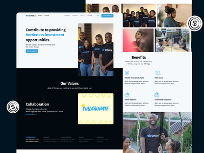 Chaka - careers page design ui ux