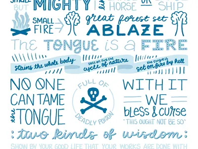 James Ch 3 Lettering bible bible lettering bible verse book of james design graphic design handlettering illustration lettering procreate