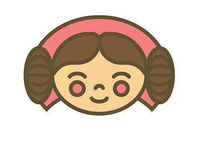 Princes Leia blush buns cute hair headshot illustration illustrator pink princes princes leia smiling star wars starwars