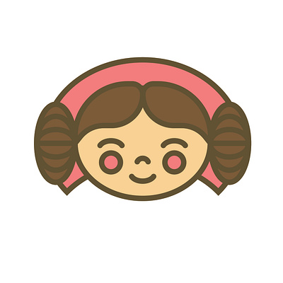 Princes Leia blush buns cute hair headshot illustration illustrator pink princes princes leia smiling star wars starwars