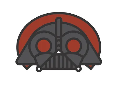Darth Vader black cute dark side darth vader headshot helmet illustration illustrator mask portrait red eyes star wars starwars