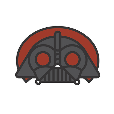 Darth Vader black cute dark side darth vader headshot helmet illustration illustrator mask portrait red eyes star wars starwars