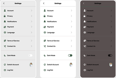 #DailyUI 007 007 dailyui design settings ui