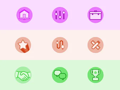 Flashgrade Icons branding briefcase bubbles design flat graphic design hands house icon iconography icons measure ruler school shake speech trophee ui vector vector art