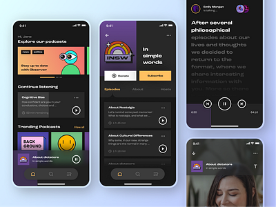 Podcast App app app design clean concept mobile music player podcast podcast app podcasting product streaming ui user interface ux