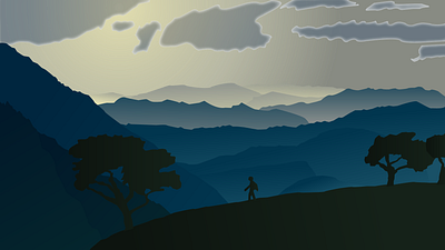 Hiking clouds colors hiking illustration mountain mountains mountainscape sunlight sunset vector