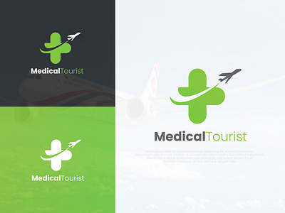 Medical Tourist Logo Design abstract aircraft airplane design element fly graphic health healthy icon illustration logo medical medicine shape tour tourism transport transportation travel