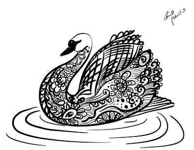 Swan Henna branding design illustration logo