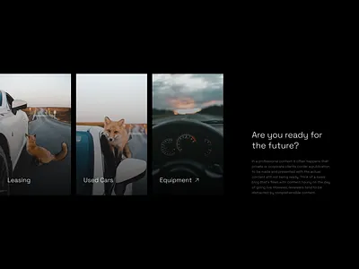 CarConcept vertical teaser automobile automotive black car concept dark dark mode design gradient minimalist mobility teaser ui web