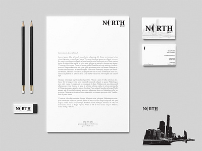 North Quay Brand branding business card clean design illustration logo photoshop stationary vector