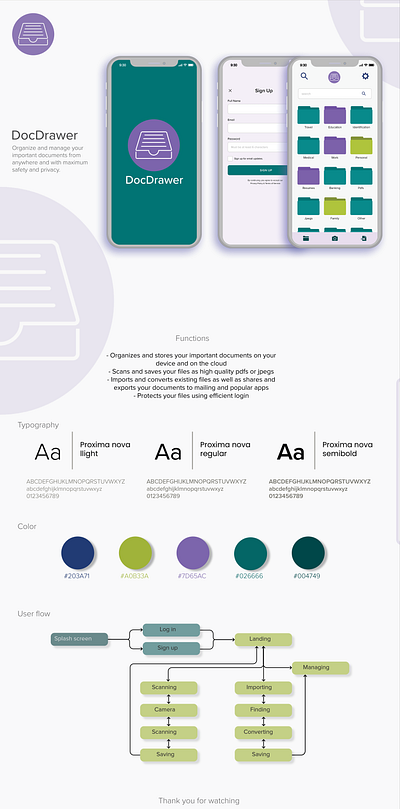 Doc Drawer app design adobe xd branding design system graphic design logo design ui visual design