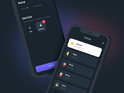 Automatic Scenes app automatic design interface iot mobile scenes smart home ui ux