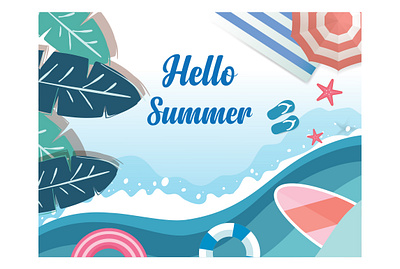 flat colorful summer background vector 3d animation graphic design logo motion graphics