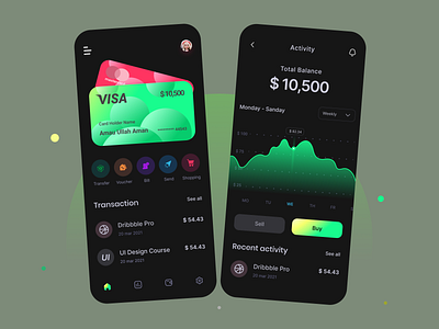 Finance App - UI Design app design bank app banking banking app clean design clean ui color dark app dark ui dashboard app dashboard design dashboard ui finance app finance application ios app design ios application mobile app mobile app design mobile banking app user interface design