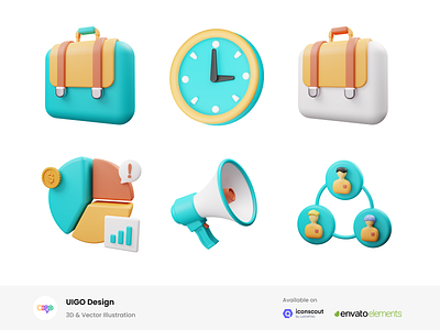 Business 3D Icon Illustration settings