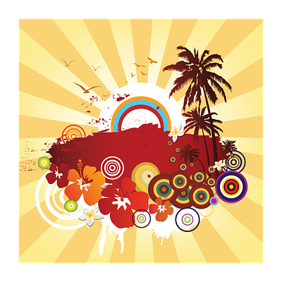 summer exotic vector illustration design good vibes