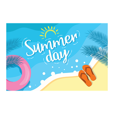 summer holiday poster beach vector illustration good vibes