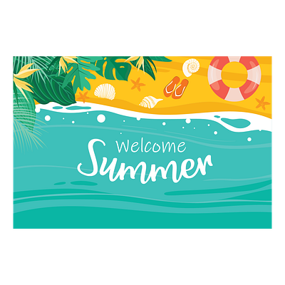 summer holiday colorful banner vector illustration good vibes