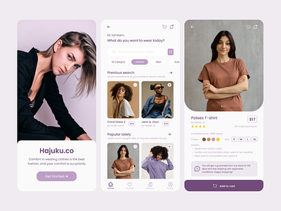 Hajuku.co fashion store mobile apps mobile apps design product design ui uiux user experience user interface ux