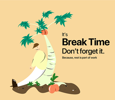 Break time artwork design flat flatdesign graphic design illustration ui