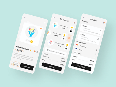 Ice-cream Store App app design butterscotch chocolate cone desserts e commerce app fast food food food delivery app ice cream ice cream shop ios login ui mobile design restaurant app scoop shop store strawberry vanilla