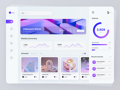 Ae - NFT Dashboard art blockchain creative crypto currency dashboard dashboard ui design ethereum figma graphic design minimal nft nft art pink purple ui ui ux wallet website