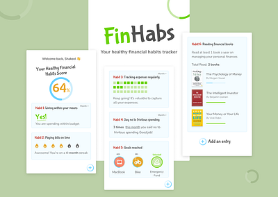 FinHabs - Finance Tracker app design dashboard design expense tracker finance tracker funky mobile design ui design