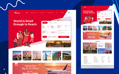 Redesigning the AirIndia Website as a challenge! landing landing page ui ux web website