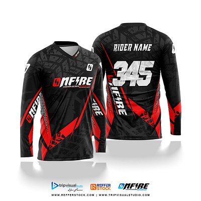 Long Sleeve Jersey Design for Motocross – Onfire 3 apparel design digital print fashion fashion design graphic design jersey jersey design motocross mx print sublimation racing design sublimation