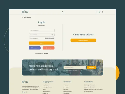 BAG ✦ E-commerce Store - Login cart clothing design ecommerce ecommerce design flat login minimal signup store ui user interface ux web design website