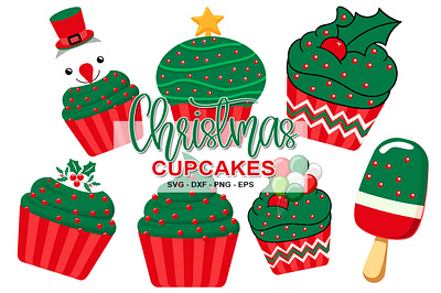 Christmas Cupcakes Illustration Vector christmas design illustration llustration vector merry christmas