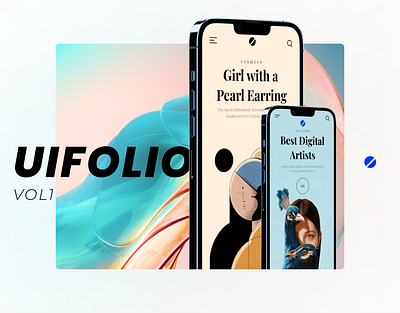 UIFOLIO vol 1 amazing app appui beautidul branding clean dark design illustration logo minimal mobile mobileui new portfolio ui uifolio ux web website