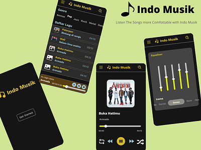 Indo Musik App 3d animation app design illustration typography ui ux