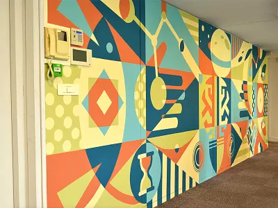 Birth Of Idea Mural colors creative fresh fun graffiti illustration joy mural nature office painting paris space tech wall