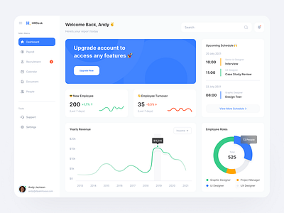 HR Desk - Web App clean dashboard gradient hr dashboard hr management hrm management minimalist payroll payroll app project project management schedule statistic website